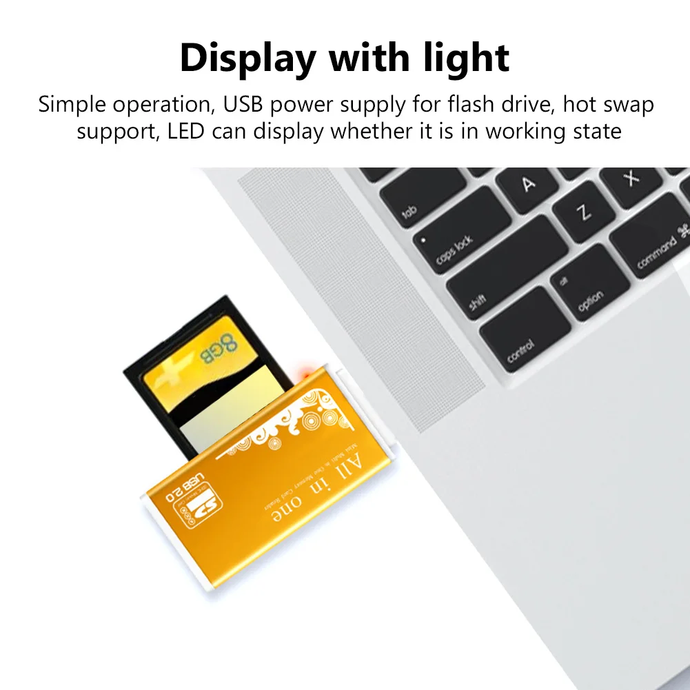 Многофункциональный алюминиевый кардридер для карт памяти SDHC MMC MS Pro M2 Duo T-Flash