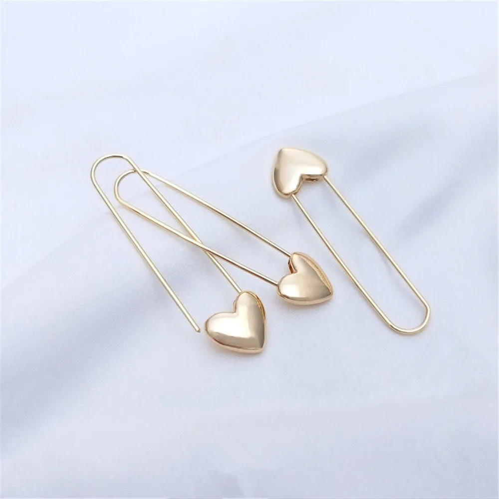 

14K Gold Filled Plated Paper clip, earrings, heart-shaped pins, earrings, simple personality, fashion, Internet celebrity