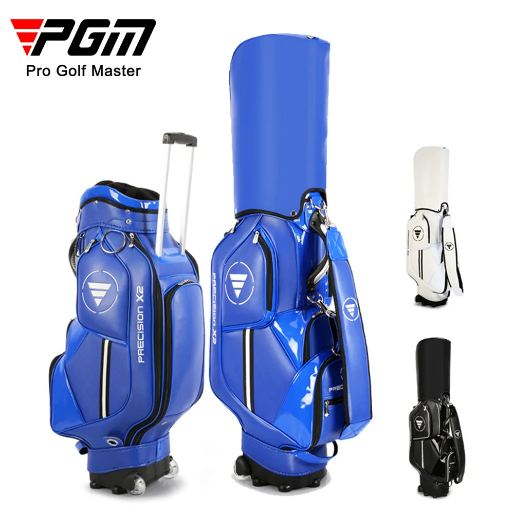 PGM Golf Standard Ball Bag  High Capacity Package With Wheel Professional Leather PU Waterproof Golf Cart Club Airbag QB029