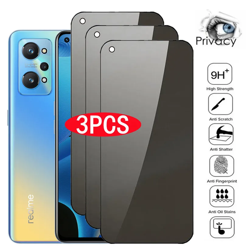 1 3pcs privacy screen protectors for realme gt neo 2 2t naro 30 30a 5g anti spy tempered glass for realme 6 7 8 x2 pro 8i c21 xt free global shipping
