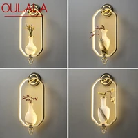 oulala chinese style wall lamp vintage brass indoor vase sconce light led creative design for home living room bedroom decor