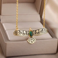 vintage eagle pendant necklaces for women stainless steel anima wings choker necklace fashion party jewelry gift