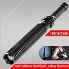 Экстренный Тактический выдвижной перезаряжаемый светодиодный водонепроницаемый фонарик из алюминиевого сплава для самообороны