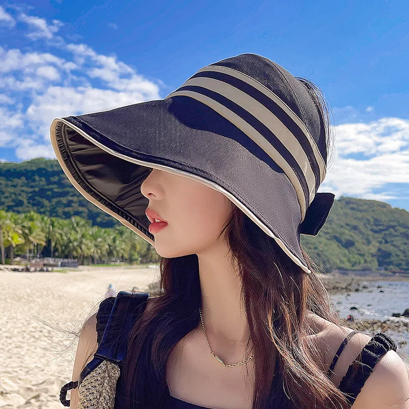 

Tied Ponytail Half Empty Top Sun Visor Female Sun Visor Breathable Summer Sun Visor Anti Ultraviolet Large Brim Cover Face Large