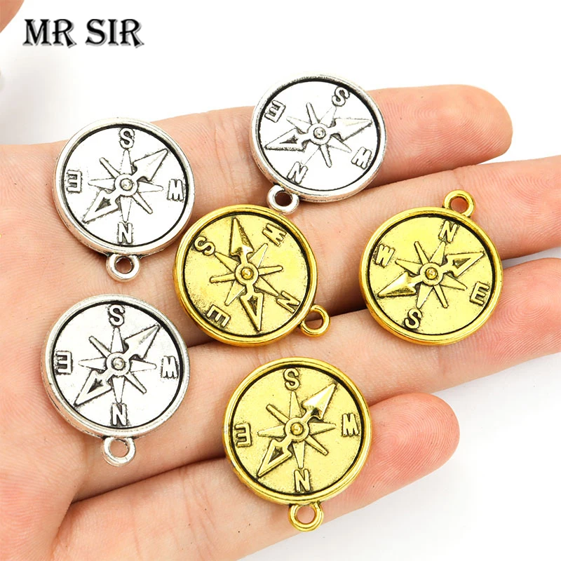 

10pcs Antique Gold/Silver Color Compass Star Charms for Jewelry Making Pendant Necklace Fashion Earring DIY Handmade Accessories