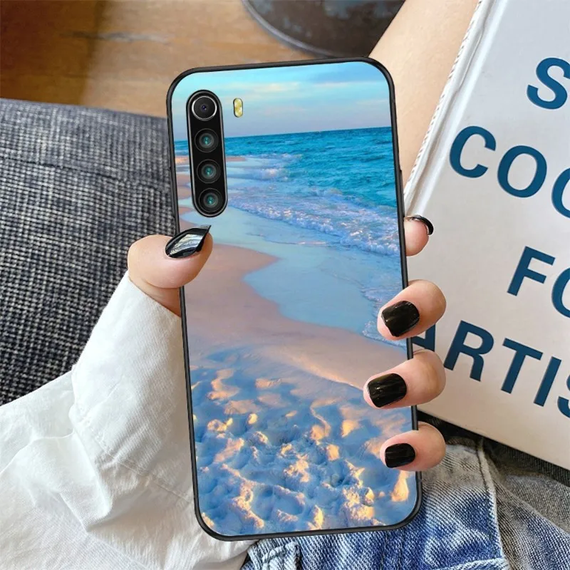 Чехол для телефона Sea Beach Xiaomi Redmi Note 11 10 9T 8 7 Pro 9 9A 9C 6 мягкий черный чехол |