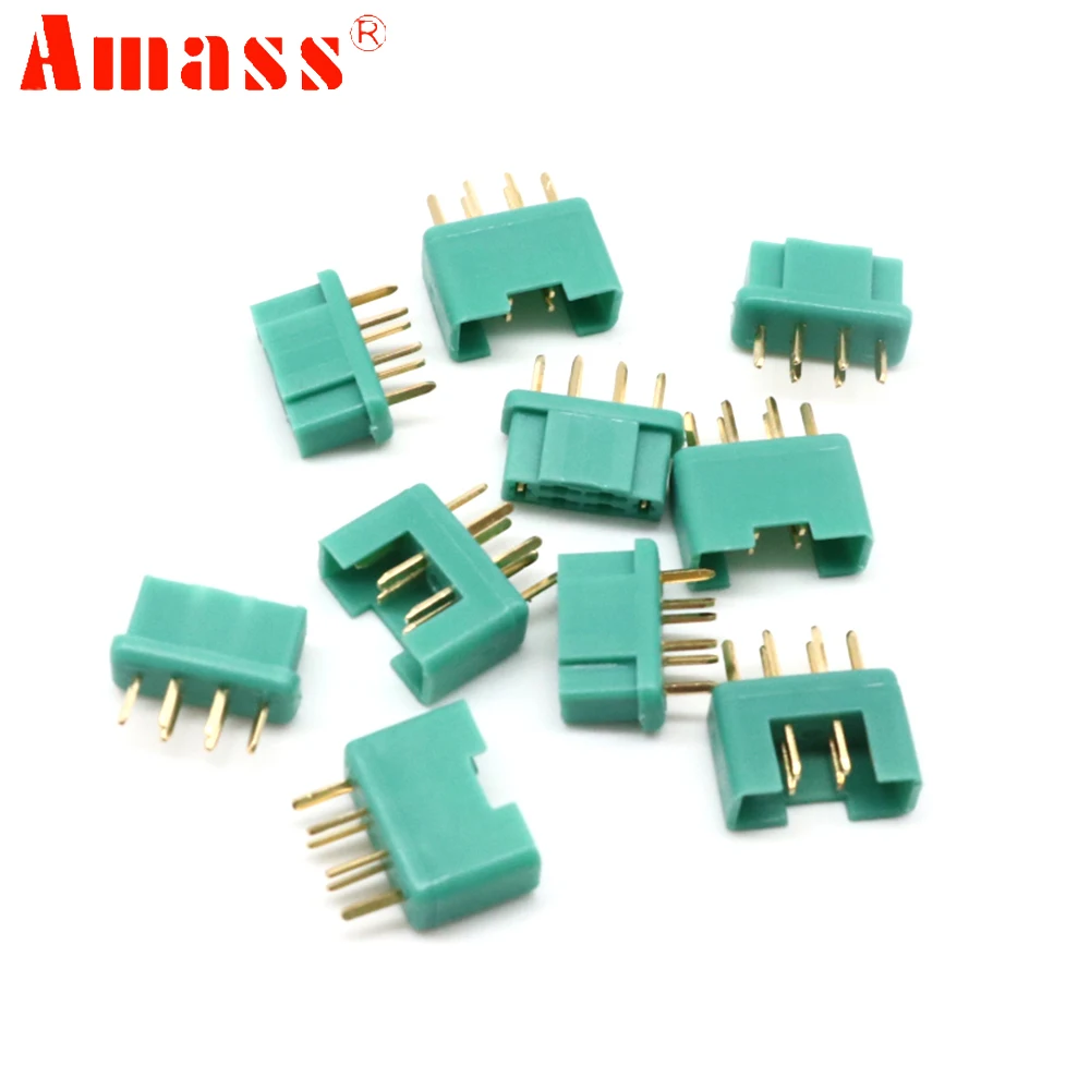 10Pairs Amass MPX Male Female 6-pin Plug Connector Gold Plating For RC Model Part Airplane Plane Drone Toys DIY Parts - купить по
