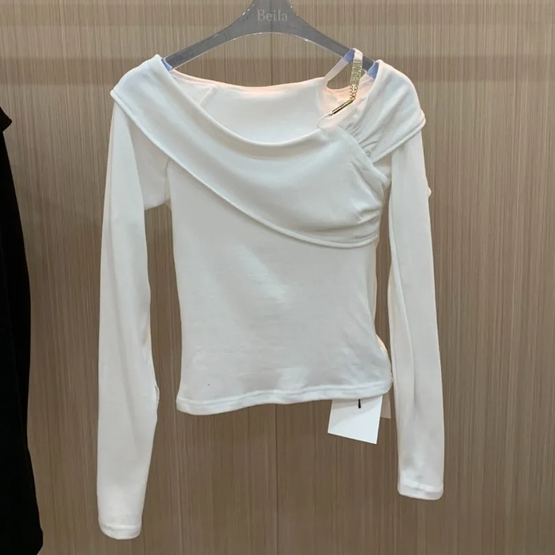 [MODX] зимняя женская одежда новая модная брендовая рубашка с буквенной цепочкой и