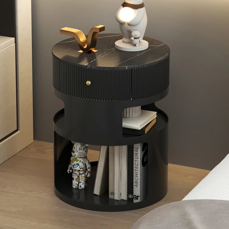 Дизайнерские круглые тумбочки белая скандинавская консоль для хранения