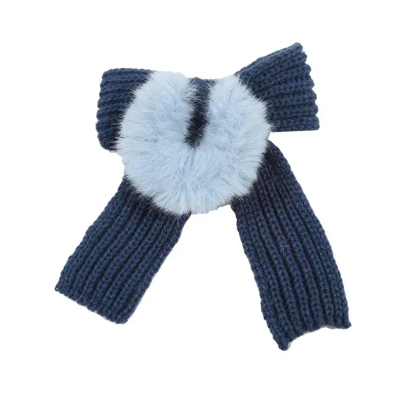 Осень-зима нежный вязаный шерстяной бант веревка для волос милое и универсальное