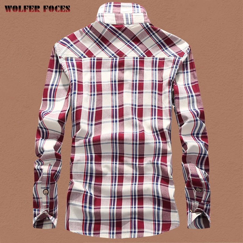 2022 Spring And Autumn Long-sleeved Shirt Men's Casual Large Size Loose Men's Cotton Plaid Shirt Thin Section Designer Clothes