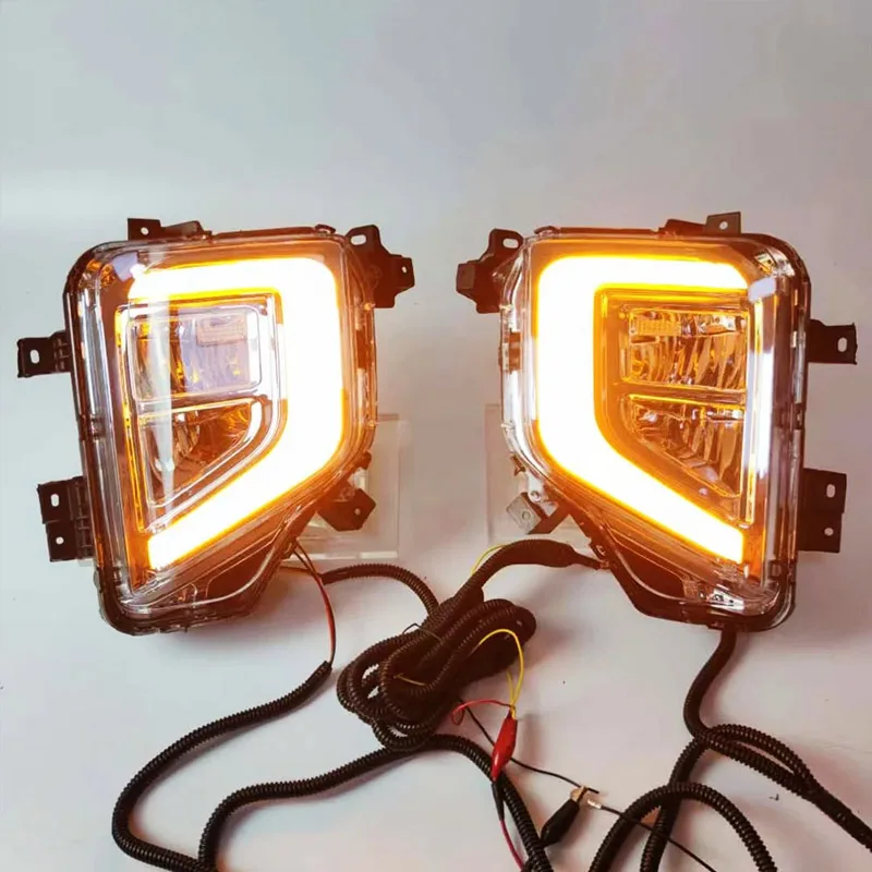 

Автомобильные аксессуары для Mitsubishi Triton L200 2019-2022, противотуманные светодиодные дневные ходовые огни, белый и желтый цвет, указатели поворота, светодиодные дневные ходовые огни