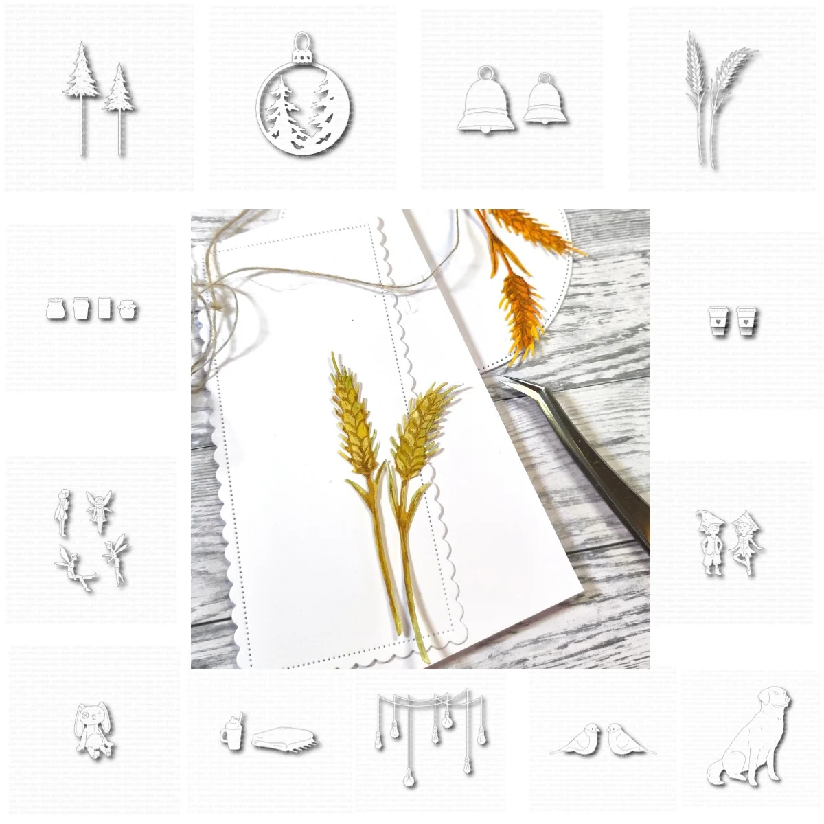 

Новогодняя елка и животные металлические Вырубные штампы 2023 Новый Вырез Скрапбукинг крафтовое украшение тиснение шаблон Сделай Сам поздравительная открытка