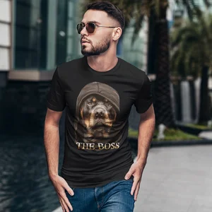 Забавный дизайн собаки ротвейлера, футболка Zilly, 100 хлопок, футболка с коротким рукавом, Милая футболка