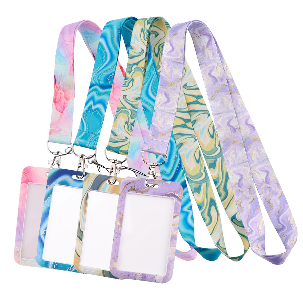 YL1281 европейские мраморные ремешки для ключей с рисунком бейдж ID-карты минимализм