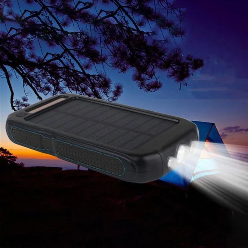 two way fast charging solar power bank 30000mah emergency digital display backup external battery with sos light for phone xiami free global shipping
