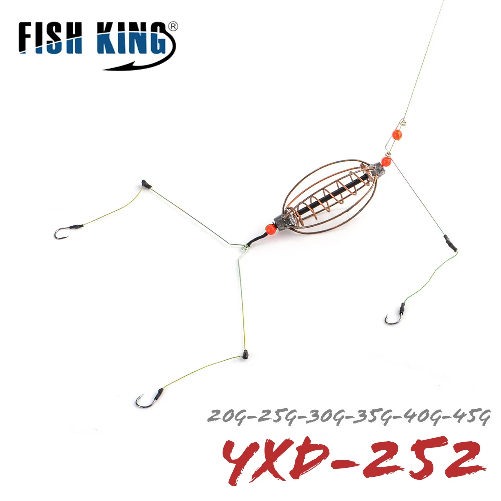 

FISH KING Fishing Hooks 20g/25g/30g/35g/40g/45g High Carbon Steel Carp Fishing Bait Cage Hair Rigs Europe Feeder Lead Sinker