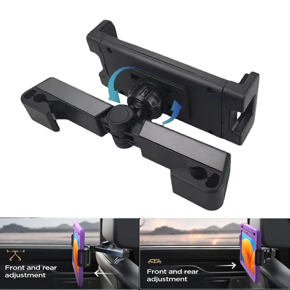 

Подставка для телефона с креплением на заднее сиденье, Противоударная телескопическая Автомобильная Подставка для планшета с зажимом, вра...