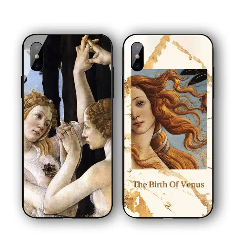 

Art Painting Birth Of Venus Phone Case For Iphone 11 12 13 14 Pro Max 7 8 Plus X Xr Xs Max Se2020 Tempered Glass Cove