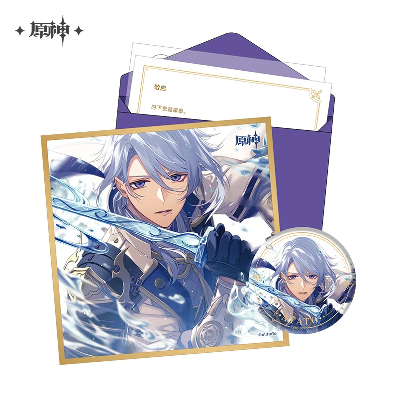 Фото 2025 аниме Genshin Impact Destined Day Series, костюм Inazuma City Arataki Itto Chiori Gorou, значок из цветной бумаги, набор букв, подарок №4