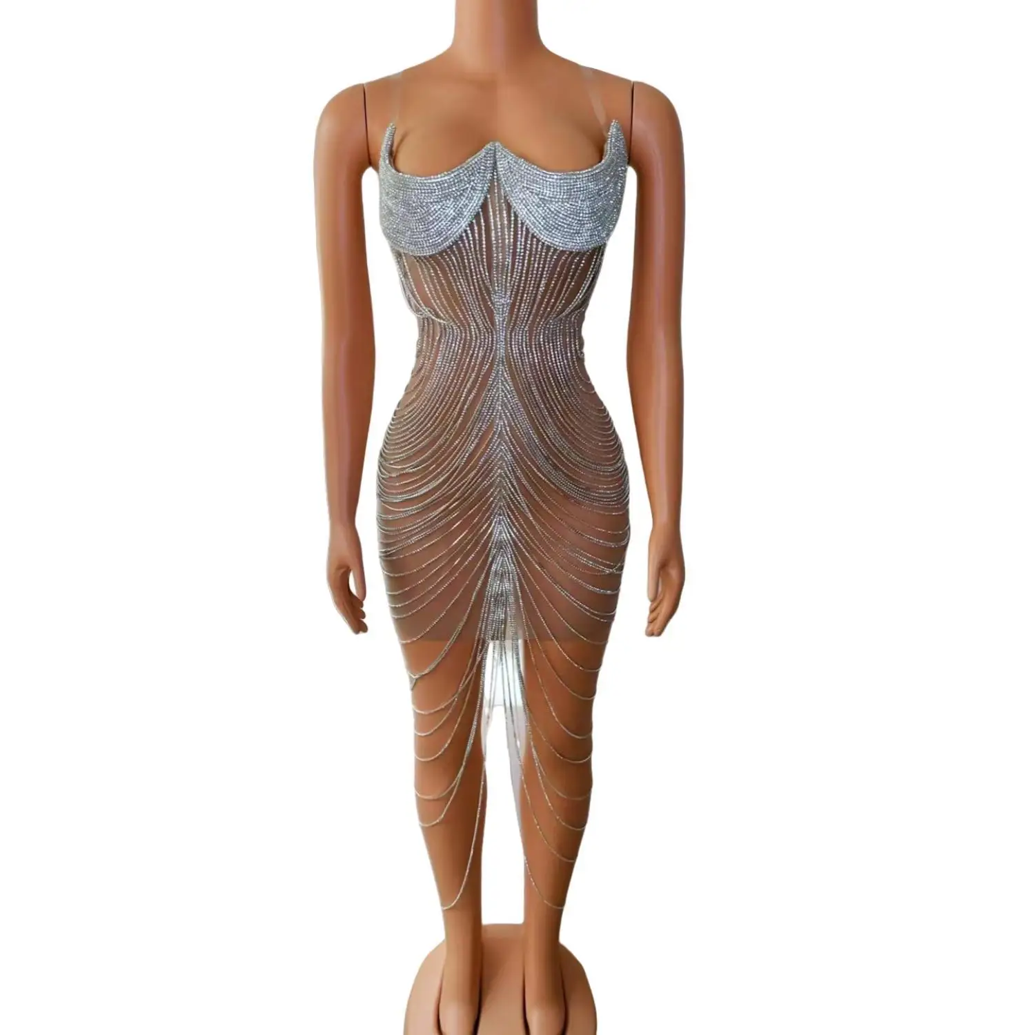 Роскошное блестящее женское платье с бахромой вечернее для выпускного вечера и