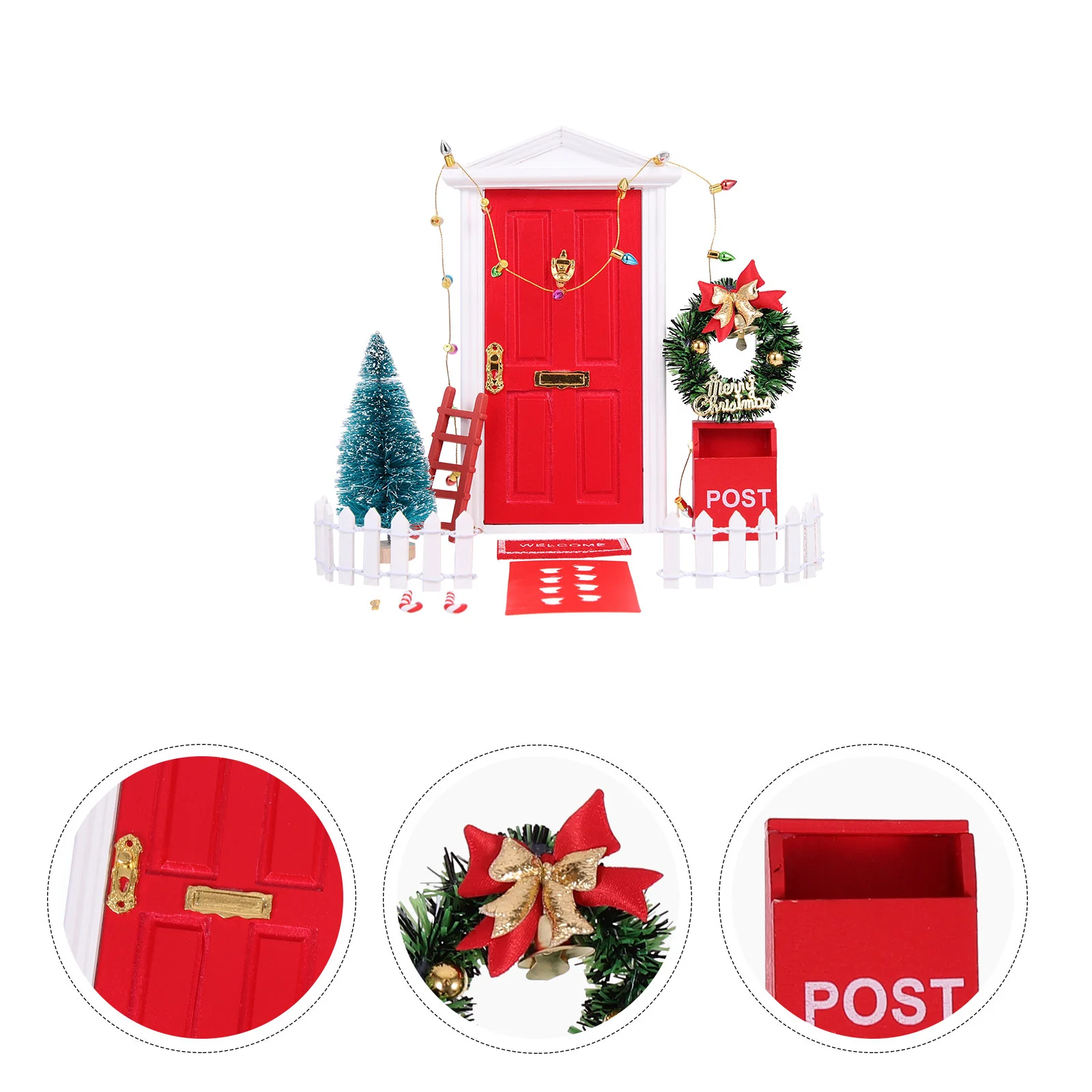 

House Miniature Fairy Mini Ornament Door Decorchristmas Furniture Doors Micro Ornaments Landscapedollhousekit Trees Terrarium