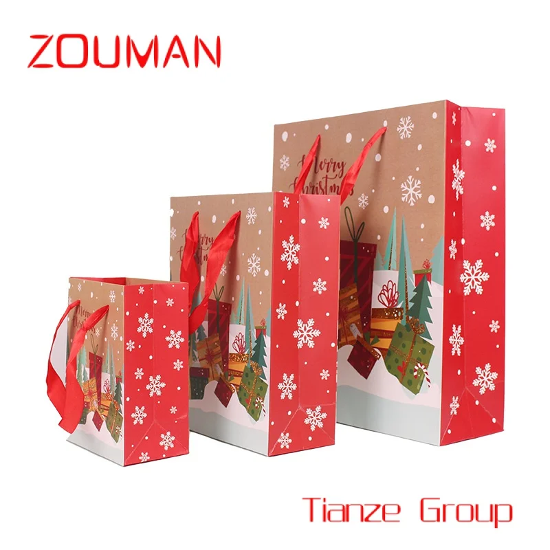 Рождественский бумажный пакет Рождественская подарочная упаковка бумажные