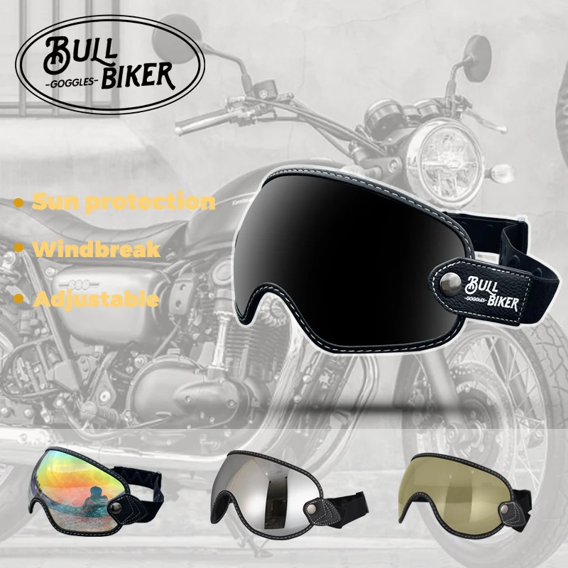 Motorcycle Visor Bubble Shield Lens Retro Accessories Chopper Vintage Sunglasses Lens For 3/4 Open Face Helmets SHOEI EX-ZERO