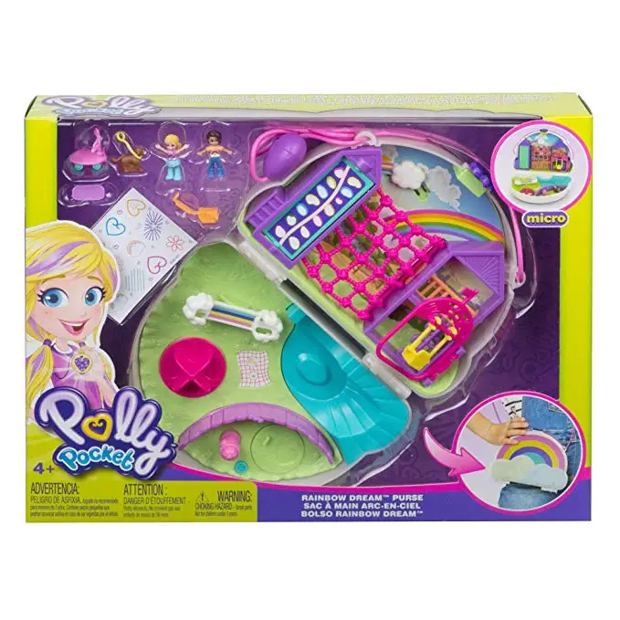 Оригинальный Карманный миниатюрный домик Mattel Polly с микро-сценариями для