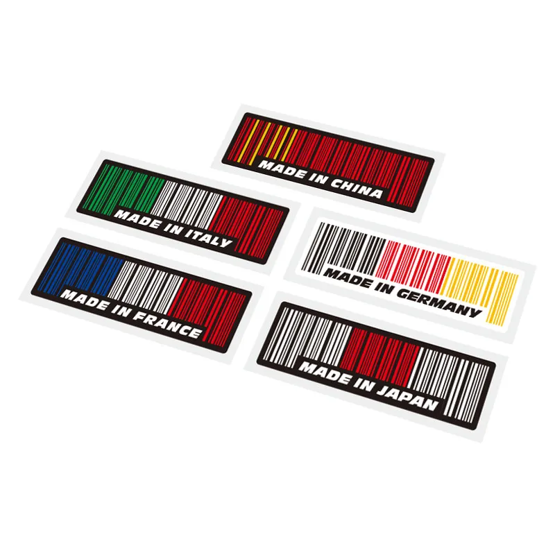 Штрих-код сделано во Франции Германии Италии Китае наклейки Стайлинг автомобиля