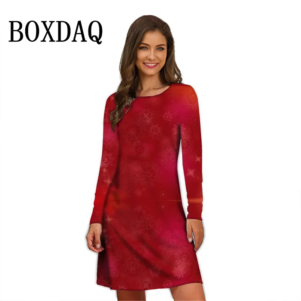 2025 веселые рождественские вечерние платья зимнее милое платье с длинными