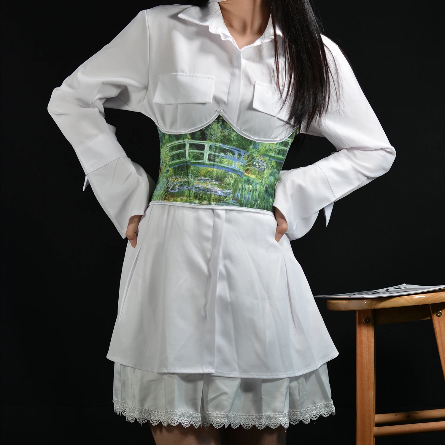 Винтажные женские Корсеты с масляным принтом бюстье пояс для похудения корсет