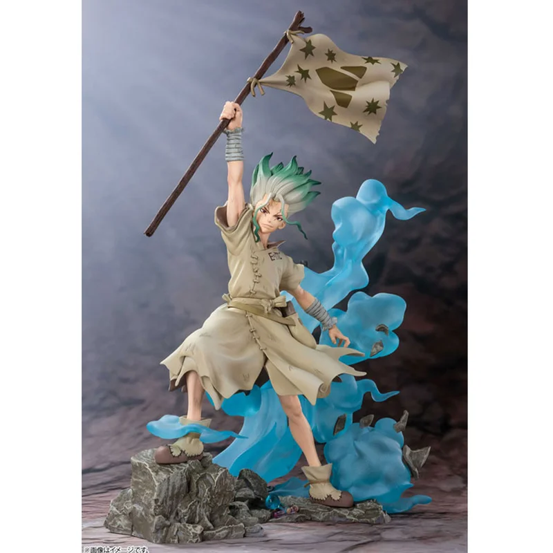 Игрушка Bandai Genuine Dr.STONE Anime Figure Ishigami Senkuu - действующий игровой набор для мальчиков и девочек, подарки для детей, собираемые орнаменты.