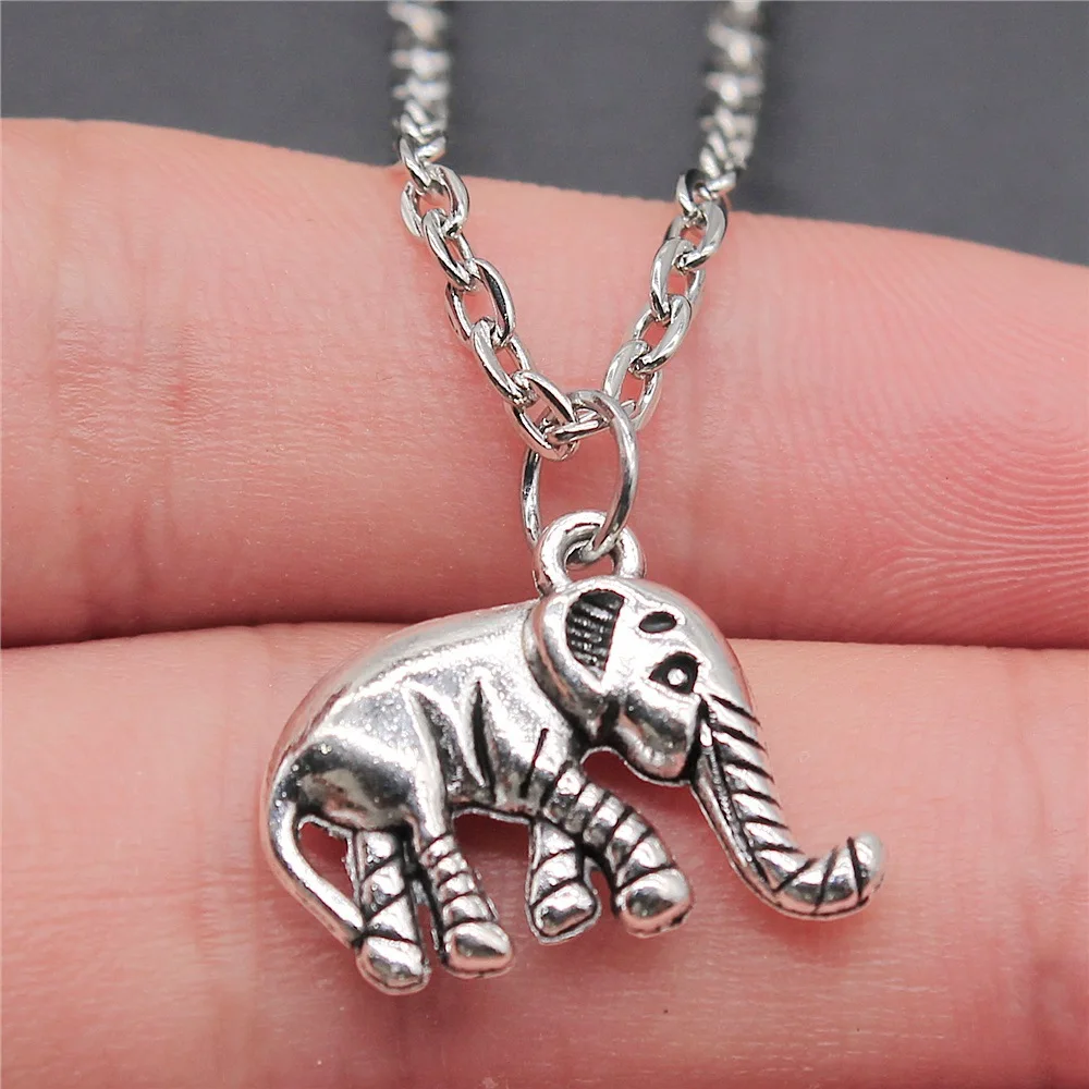 Прямая поставка, ожерелье с подвеской в виде слона для женщин в античном стиле серебряного цвета 20x16x4 мм