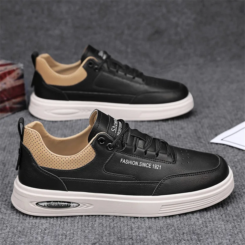 Мужские классические кожаные кроссовки удобная повседневная Уличная обувь для