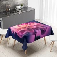 3d printed flowers rose rectangular wedding party decoration coffee table set waterproof kitchen tablecloth v220511