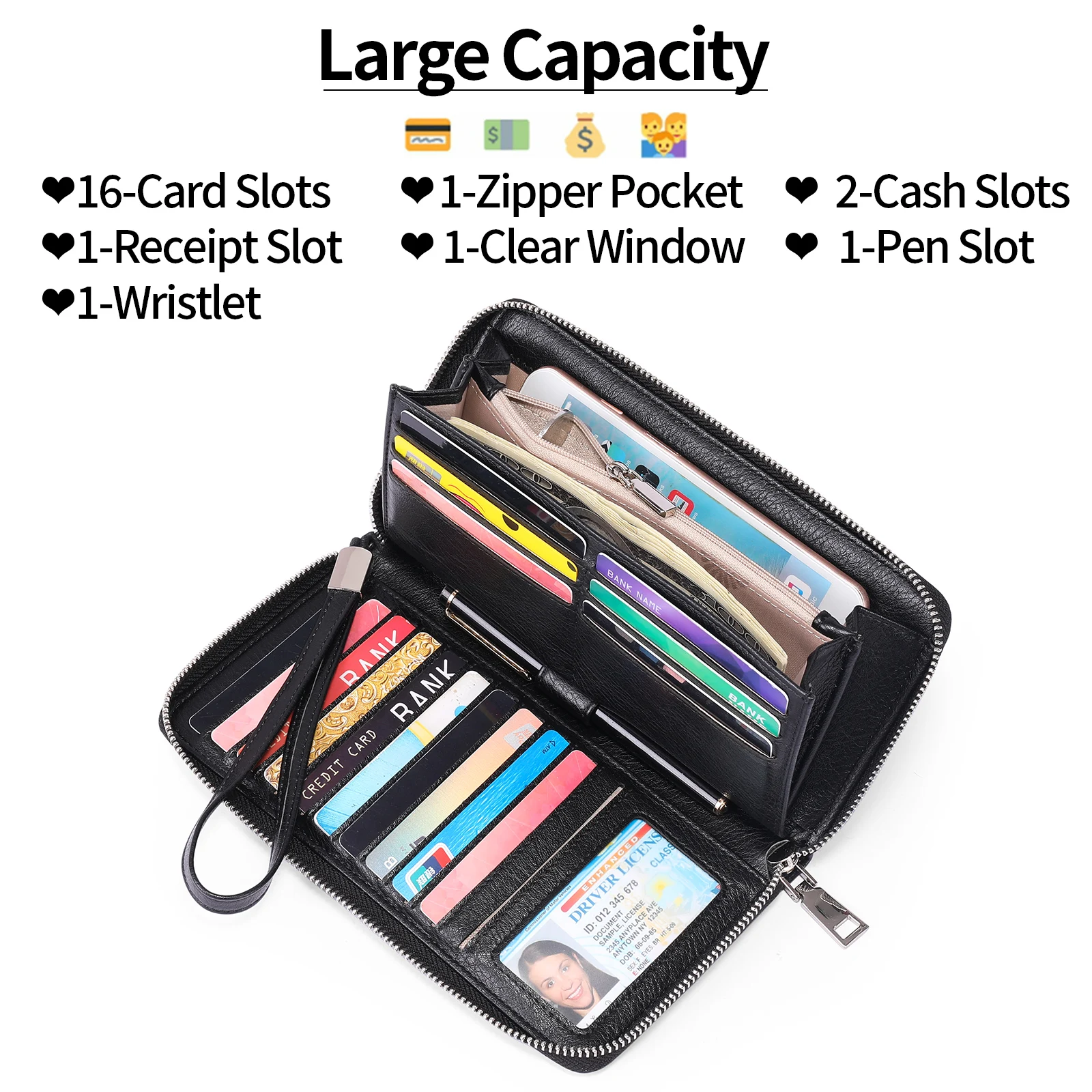Long Women's Wallet Female Purses Tassel Coin Purse Card Holder Wallets Zipper Pu Leather Clutch Luxury Money Phone Bag