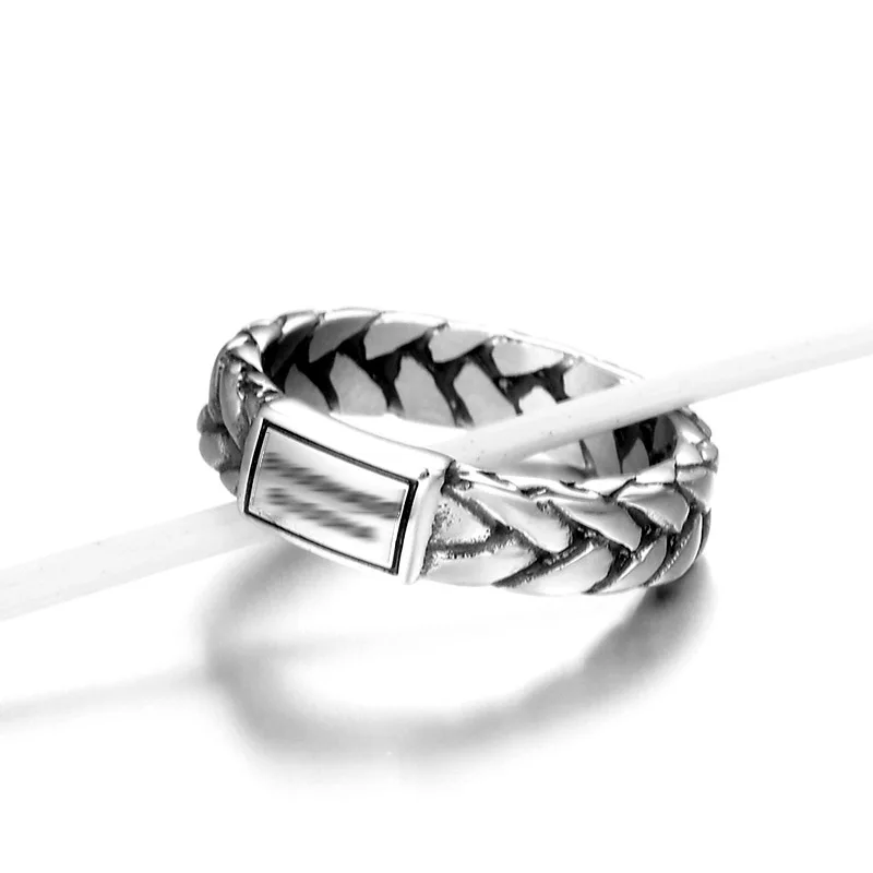 Винтажное кольцо-цепочка шириной 4 мм для пар модное серебряное кольцо Будды из