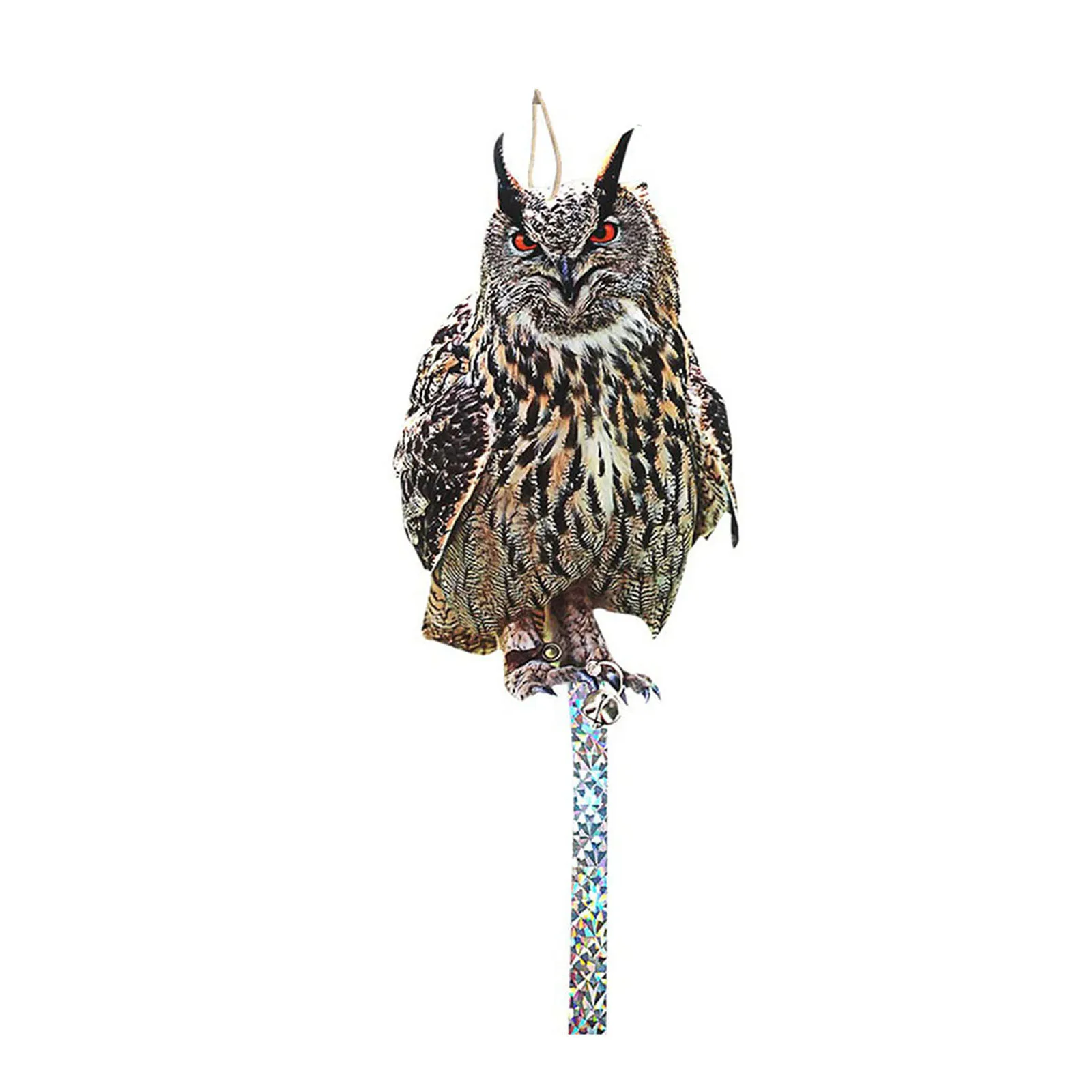 

1pc Bird Scarer Acrylic Fake Owl Bird Repellent Reflects Light Hanging Decoration For Garden Yard Pest Control Scarecrow