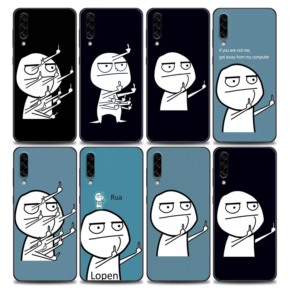 

Funda Case for Samsung A10 A20 A30 A30S A40 A50 A60 A70 A90 Note 8 9 10 20 Plus Lite Ultra 5G Case Cute Funny Man Middle Finger
