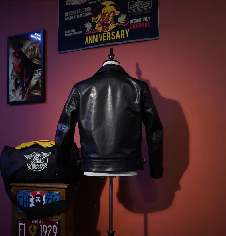 LNY! Оптовая продажа. Мужская роскошная кожаная куртка. Ретро Черное дубленое