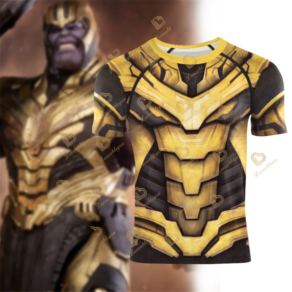 

2022 New Summer Thanos Compression T-shirt Men Women Fitness T-shirt Short Sleeve Casual Tops Cool Super Hero Tees