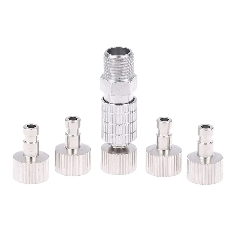 

1set Airbrush Quick Disconnect Coupler Fitting Adapter With 4 Fittings 1/8 Part Spray Gun Air Horse Airbrush Quick Connector