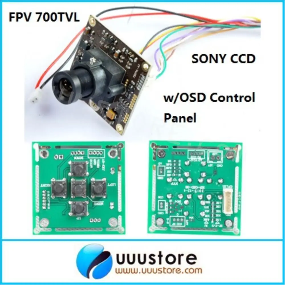 FPV 700TVL Sony Super HAD II CCD WDR плата мини RC камера + OSD панель управления + 3,6 мм объектив для RC