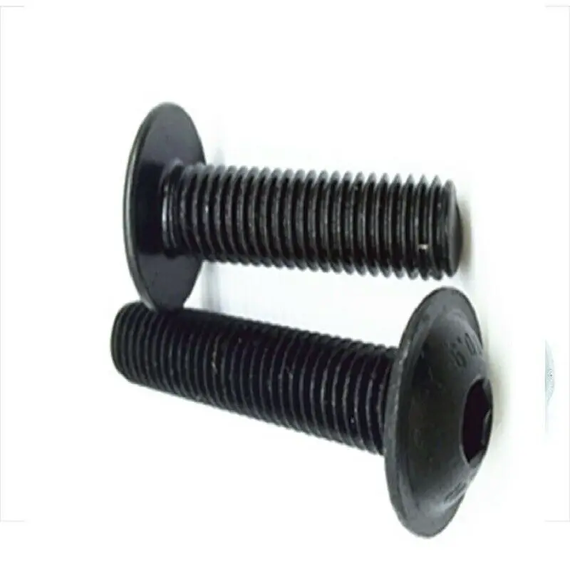 

100pcs M4 M5 M6 Socket Flange Button Head Screws High Tensile Black Allen Bolts GB7380.8-20mm 16mm 12mm 10mm 10.9