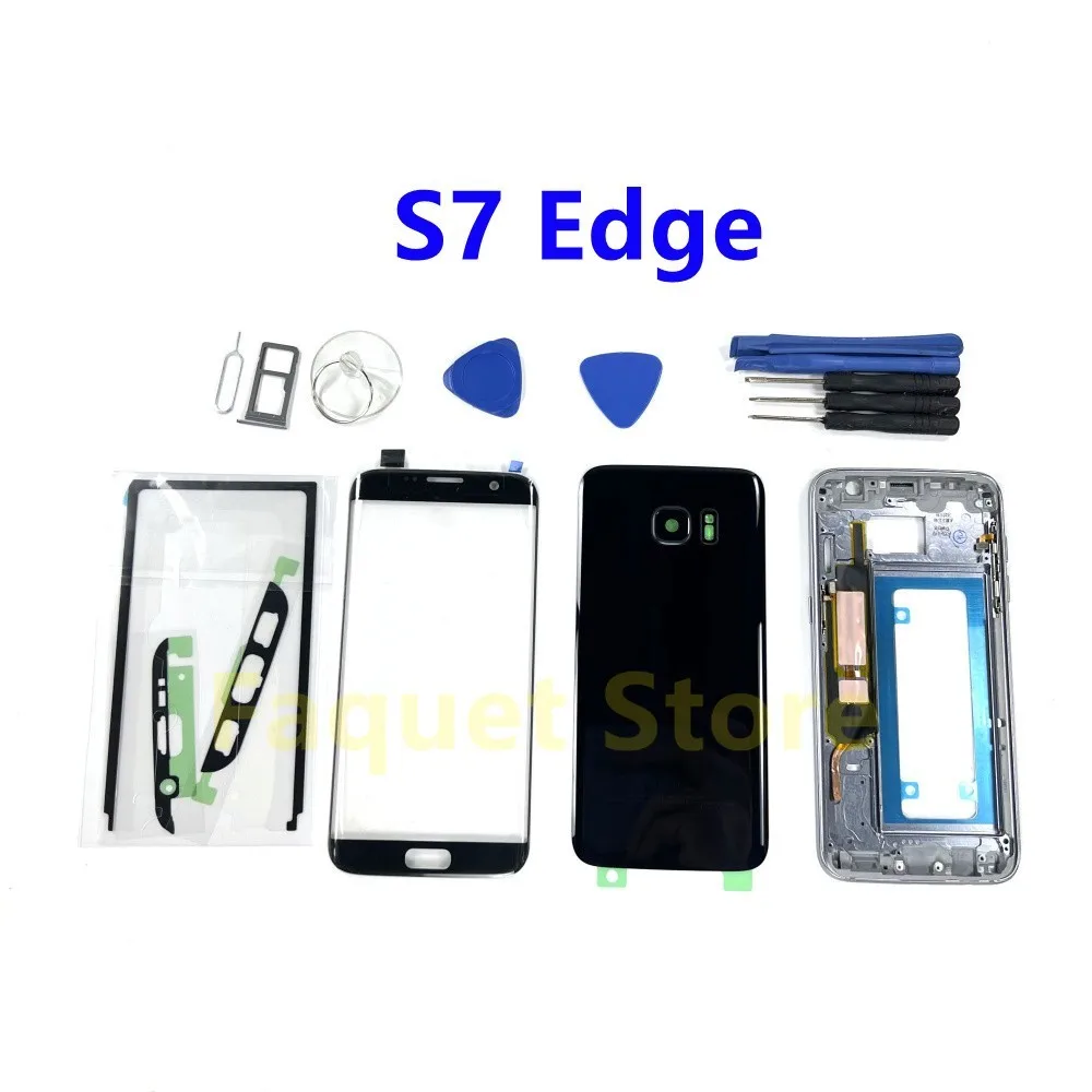 

Чехол с полным корпусом S7EDGE, передний экран, стеклянный объектив, средняя рамка, задняя крышка батарейного отсека для Samsung Galaxy S7 edge G935 G935F