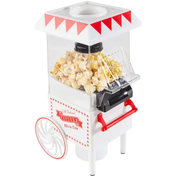 

Air Popper Popcorn Maker – Vintage-Style Countertop Popper Machine with 6-Cup Capacity by Company (White)