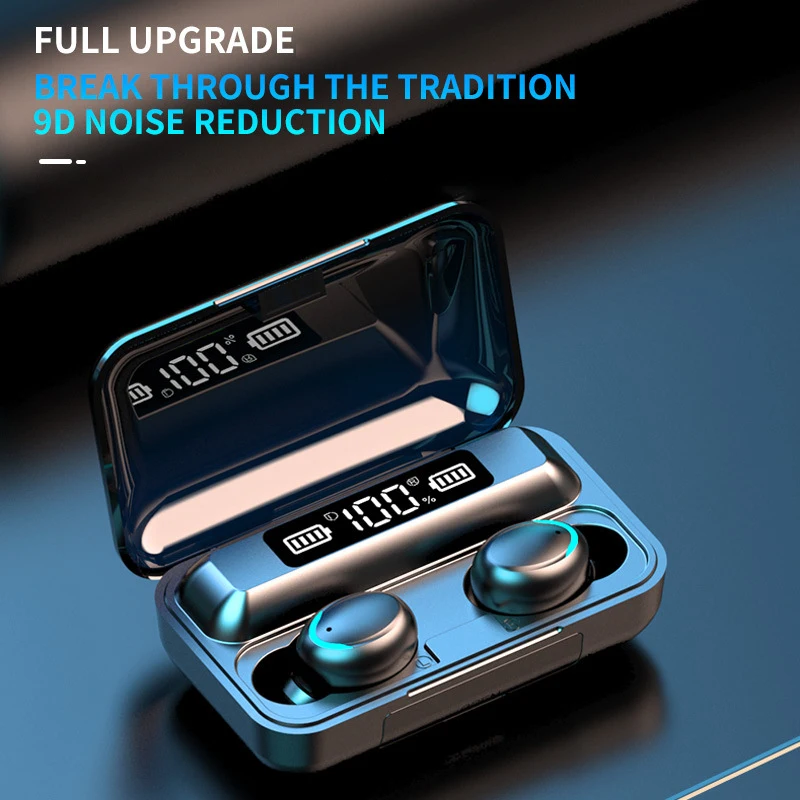 

Беспроводные наушники F9, Bluetooth стереонаушники, Спортивные Беспроводные наушники-вкладыши, водонепроницаемые шумоподавляющие наушники с ми...