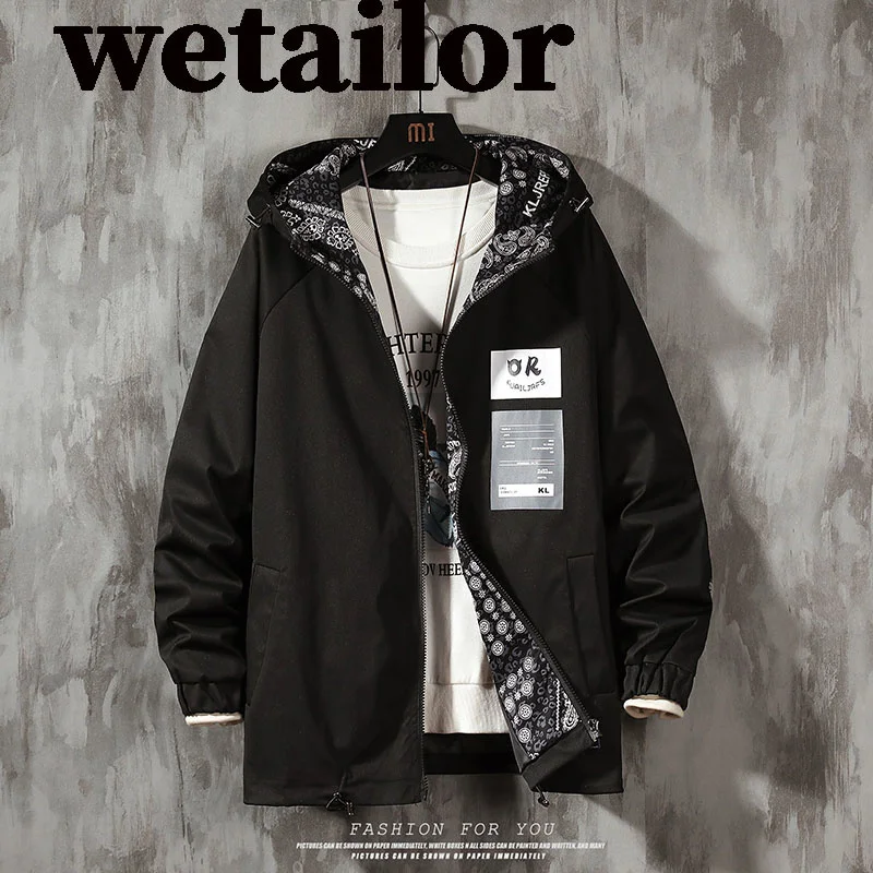 

Модная классическая тонкая Свободная куртка унисекс с черной подкладкой и принтом в стиле Харадзюку, Весенняя уличная одежда хорошего каче...