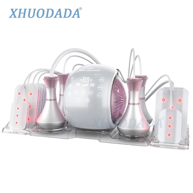 

6 In 1 Body Slim Shaping Home Use Fat Massager Vacuum Machine 80K Skin Care Equipment with 8 Pads Salon Laser Lipo Machine
